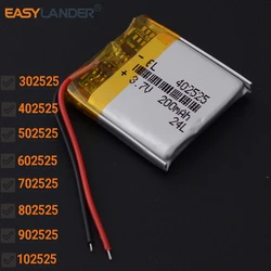 3.7V 200mAh 402525 lithium Li ion polymer rechargeable battery 302525 502525 602525 702525 802525 902525 102525