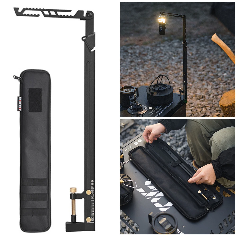 Camping Lamp Stand 8 Adjustable Height Portable Folding Lamp Pole Outdoor Lantern Hanger Light Holder Fishing Camping Supplies