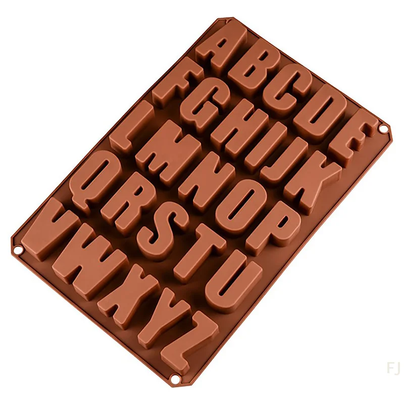 [YU]1Pcs Silica Gel 26 Capital Letters Cake Mold 26 Hole Letters Chocolate Mold DIY Large Letters Rectangle view 2