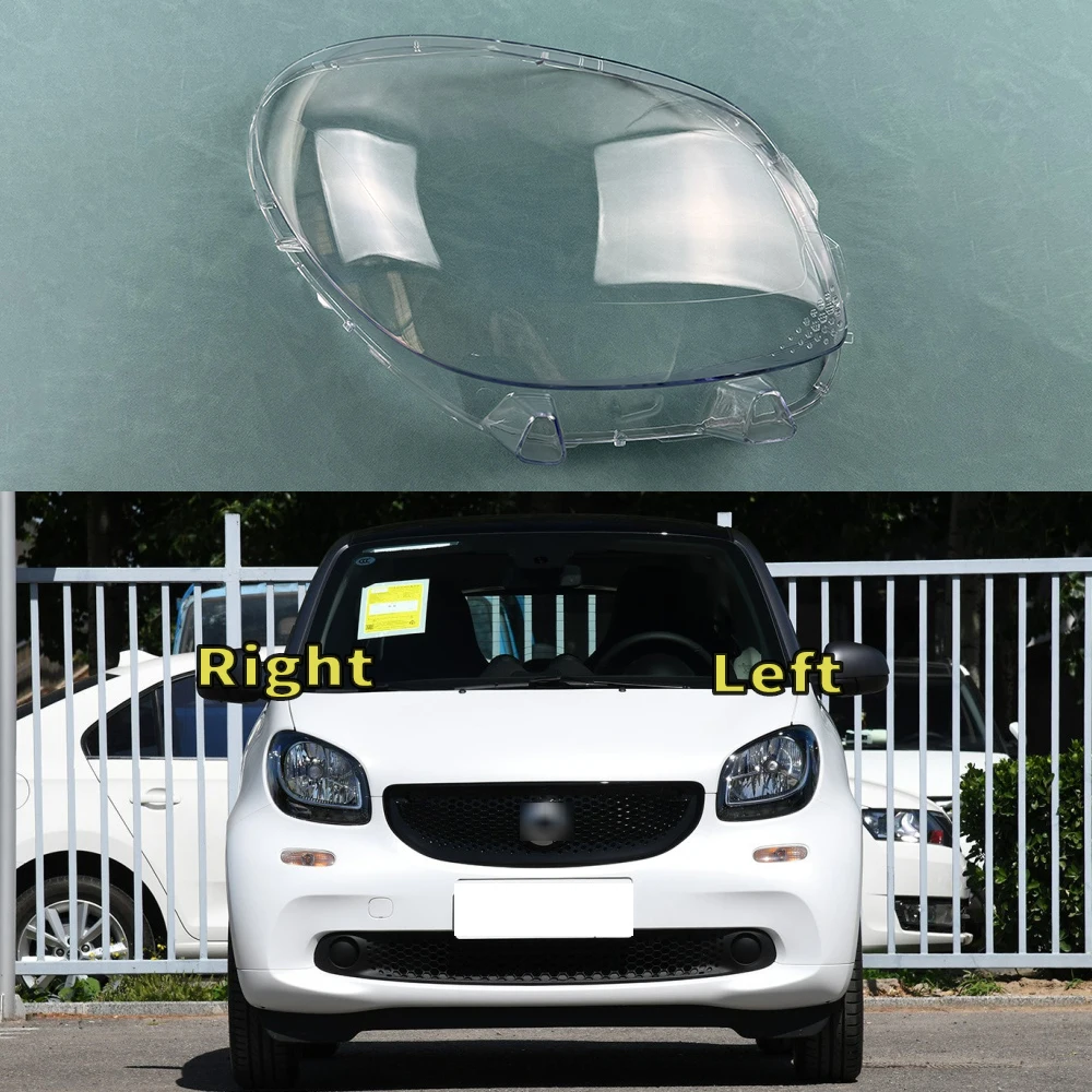 For Mercedes-Benz Smart Fortwo Forfour 2016-2020 Headlight Cover Headlamp Transparent Lampshade Plexiglass Replace Original Lens