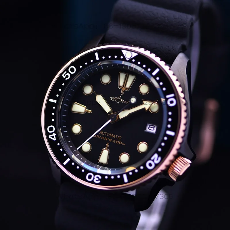 Black, Men's Waterproof Diving Mechanical Watches
