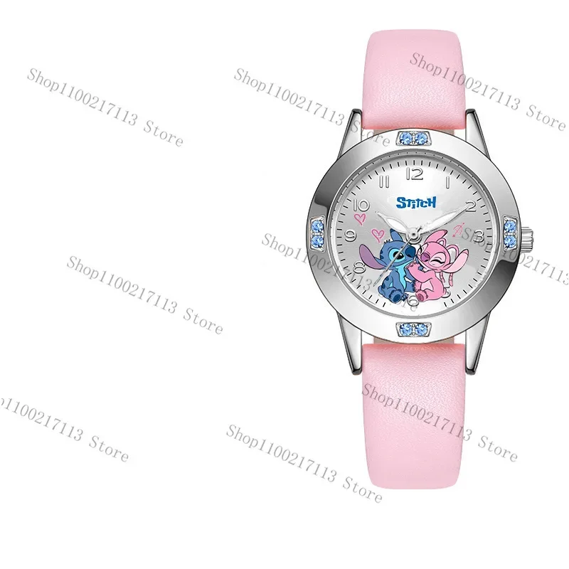 Neue Disney Stitch Kinderuhr Cartoon Stahlgürtel Gürtel Zeiger Digital Diamant Quarzuhr Jungen Mädchen Kinder Geburtstagsgeschenke