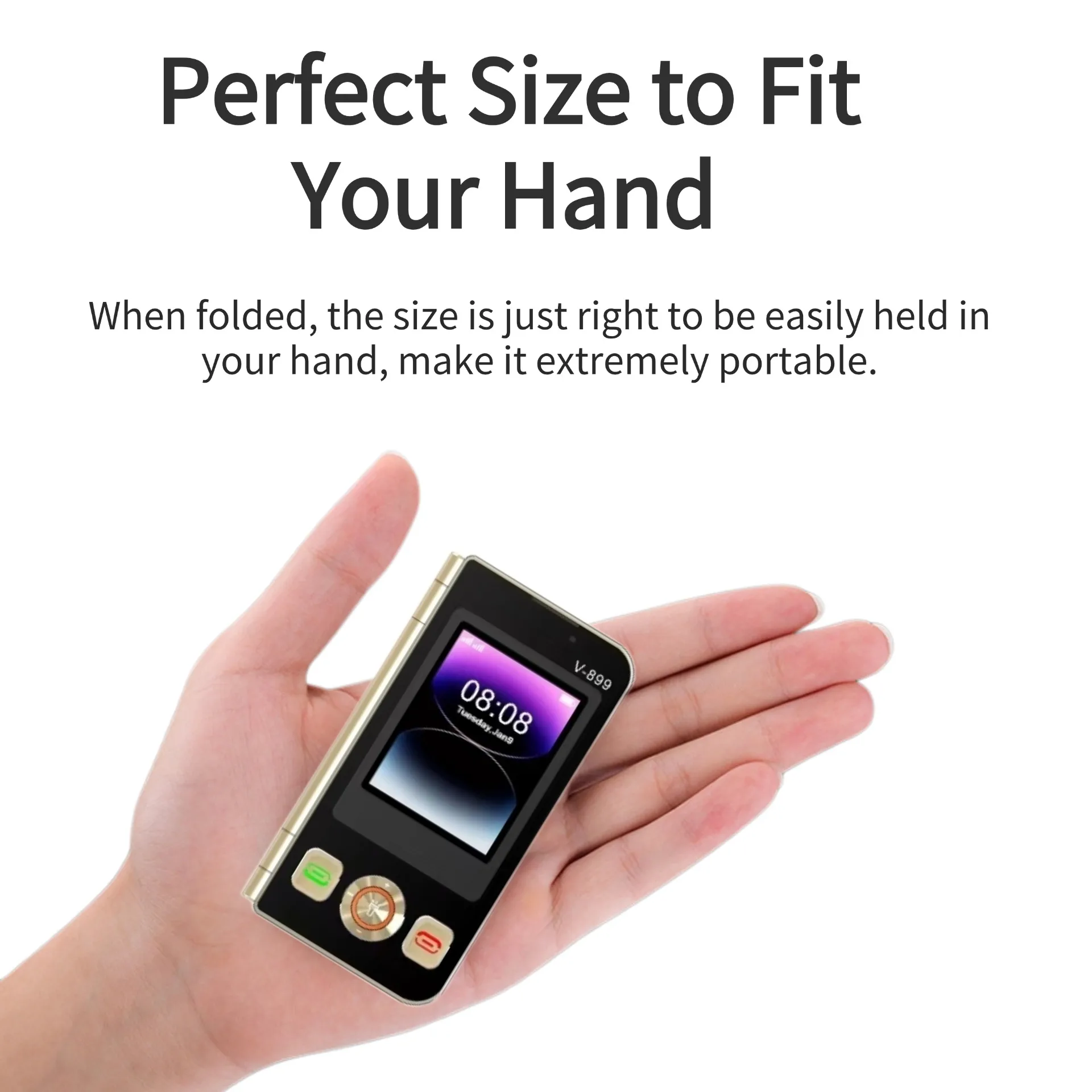 Mafam V899 Classic Folded Push Button Phone Clamshell Two Screens Torch Small Size Dual Sim Cards Pocket Senior Phone Unlocked