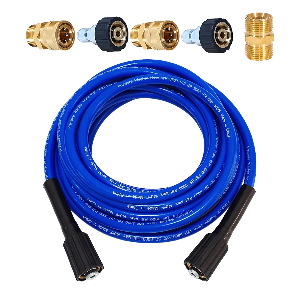 

Flexible Pressure Washer Hose 3600 PSI Kink Resistant Power Washer Hose CarWash Extension Hose With 3/8" Quick Connect Adapter