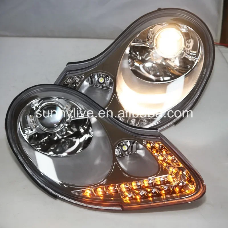 AIROW For Porsche Boxster  996  911 LED Head Lamp Silver SN