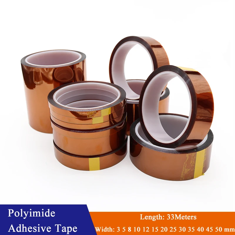 

33M/Roll Gold High Temperature Heat BGA Tape Thermal Insulation Tape Electronics Board Protection Polyimide Adhesive Insulating