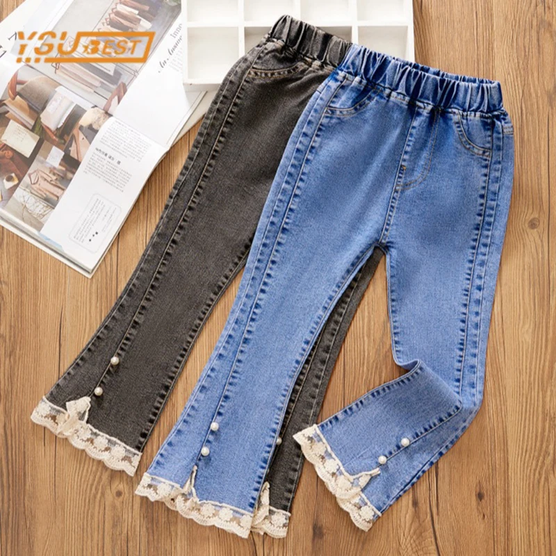 Casual Kids Baby Girls Cowboy Pants Spring Autumn Kids Baby Girls Children Clothing Baby Girls Bell-bottoms Jeans