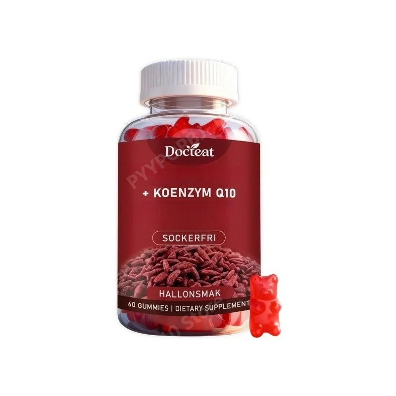 Coenzyme Q10 Raspberry Gummies for Daily Vitality Energy Support Antioxidant Supplement Sugar Free 60 Gummies