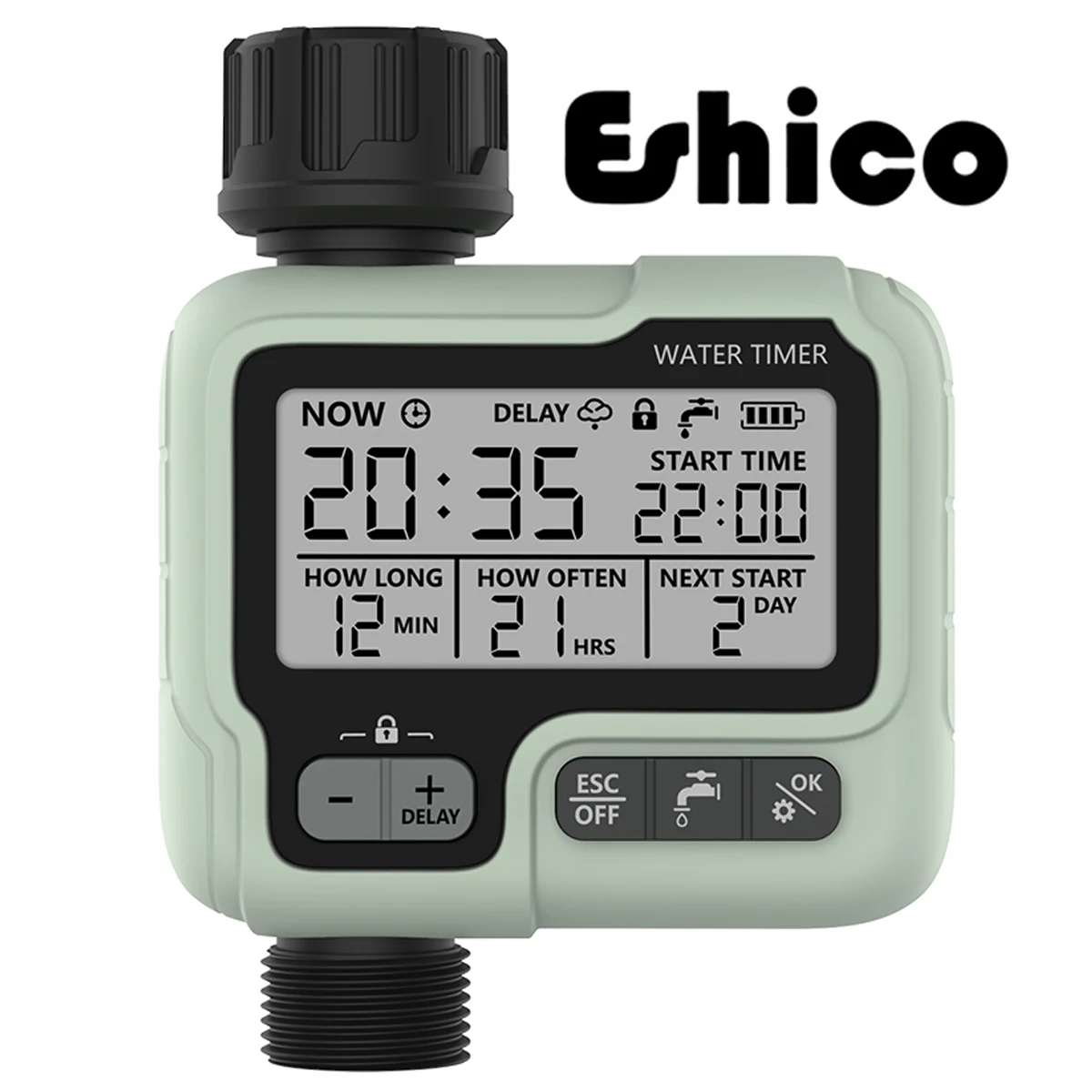 Eshico Garden Water Timer Automatic Rain Delay System Plants Lawn Greenhouse Drip Irrigation Equipment Self-watering Device