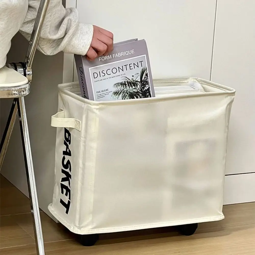 Foldable Design Wheeled Clothes Basket Wheeled Trolley Small Size Portable Laundry Basket Waterproof Material Under Table