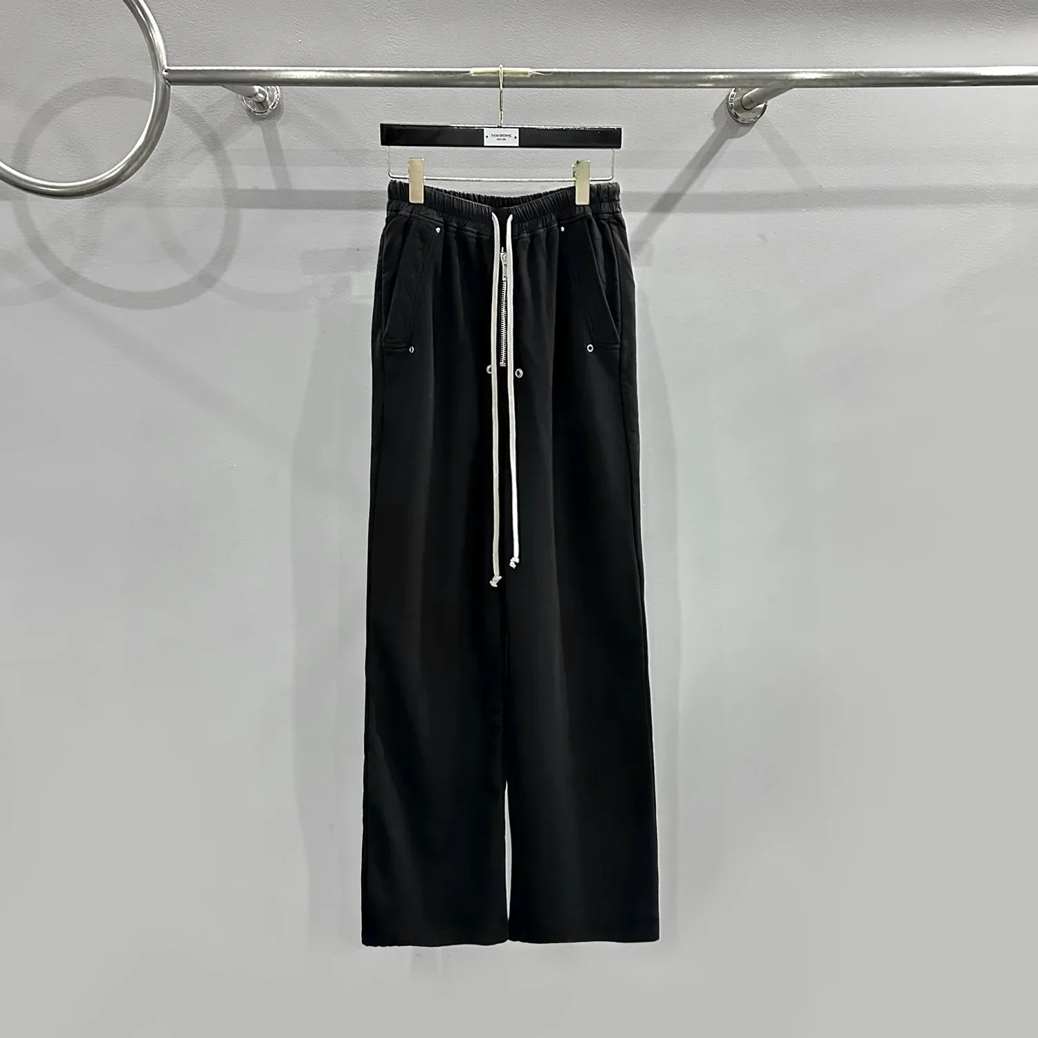 High Quality Men's Unisex Zipper Design with Elastic Drawstring High Waist Loose Wide Leg Floor Dragging Sports Pants