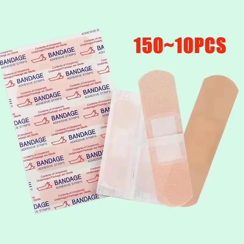 

10-150pcs Breathable Band Aid Waterproof Bandage First Aid Wound Dressing Medical Tape Wound Plaster Emergency Kits Bandaids