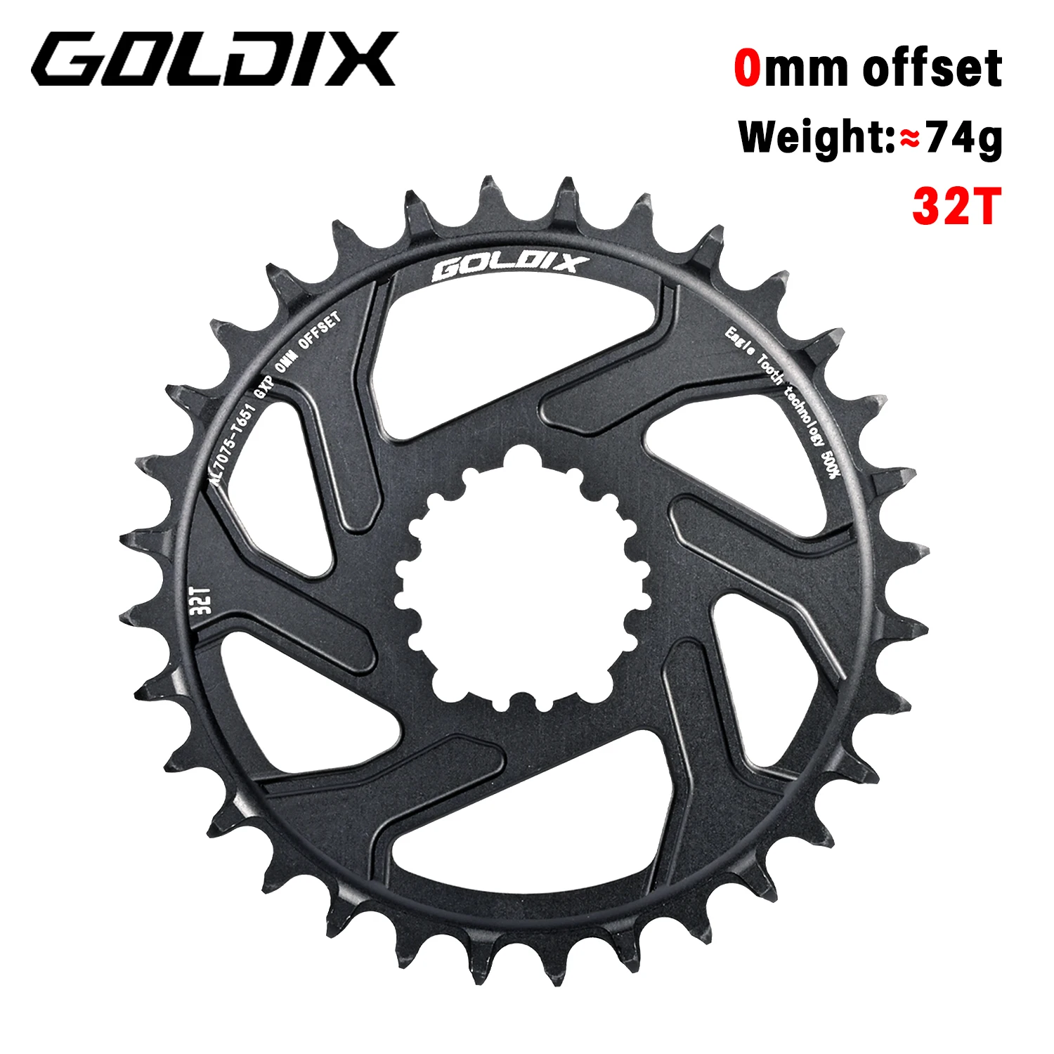 GOLDIX 自転車チェーンリング 0/3/6mm オフセットワイドナロー歯 30/32