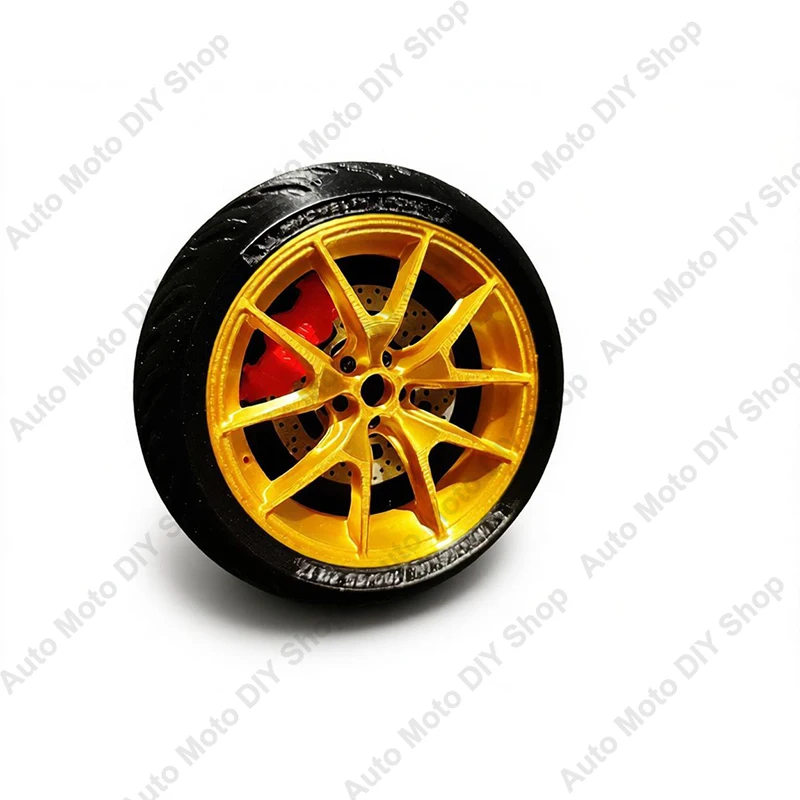 1PCS Motorcycle Car Body Ornament Mini Simulation Tire Decoration Wheel Model 3D Printed Adhesive  Moto Decor Replacement Part