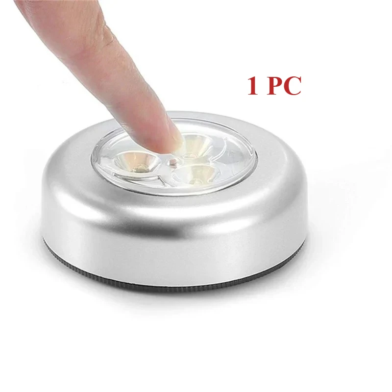 

1/5PCS LED Night Light Touch Switch Wireless Wall Lamp Under Cabinet Light Bedroom Bedside Lamp Battery Powered Reading Lamp