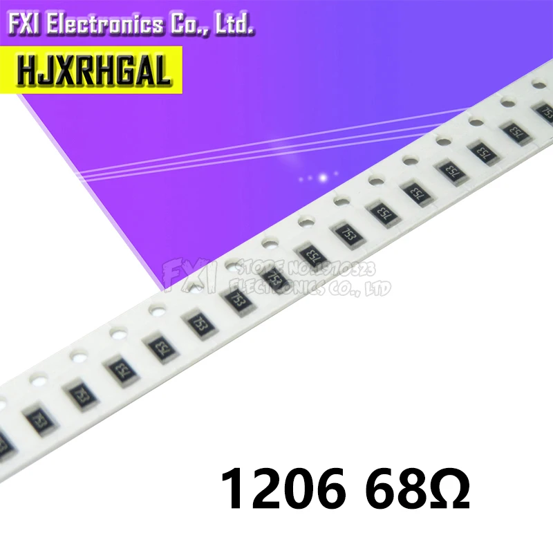 100PCS 1206 SMD 저항 68ohm 칩 저항 0.25W 1/4W 68R 새로운 원본