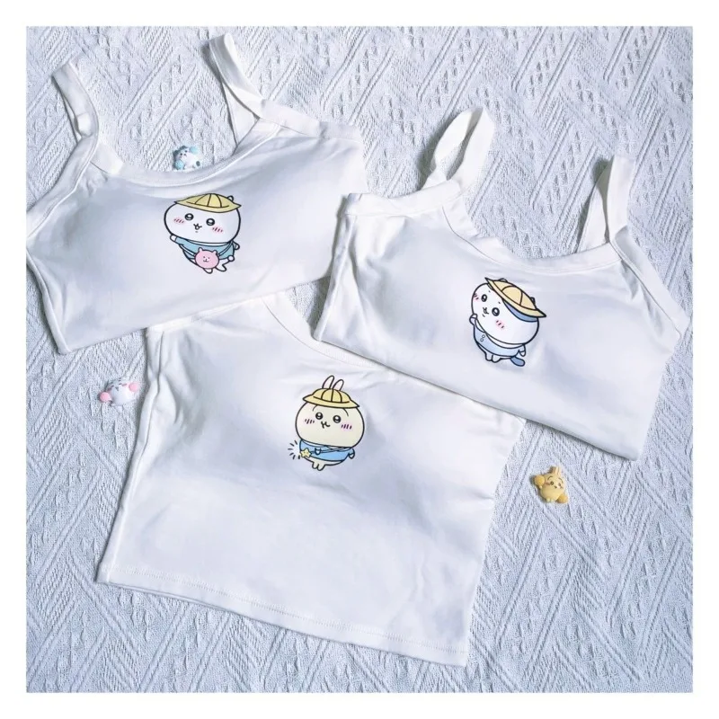 Anime Chiikawa Hachiware Camisole Tank Top with Built in Bra Pads Soft Breathable Comfortable Skin Friendly Slim Fit Versatile