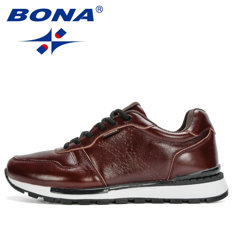 BONA New Designers Business Dress Shoes Genuine Leather Formal Office Men Shoes Party Fashion Wedding Man Footwear Trendy