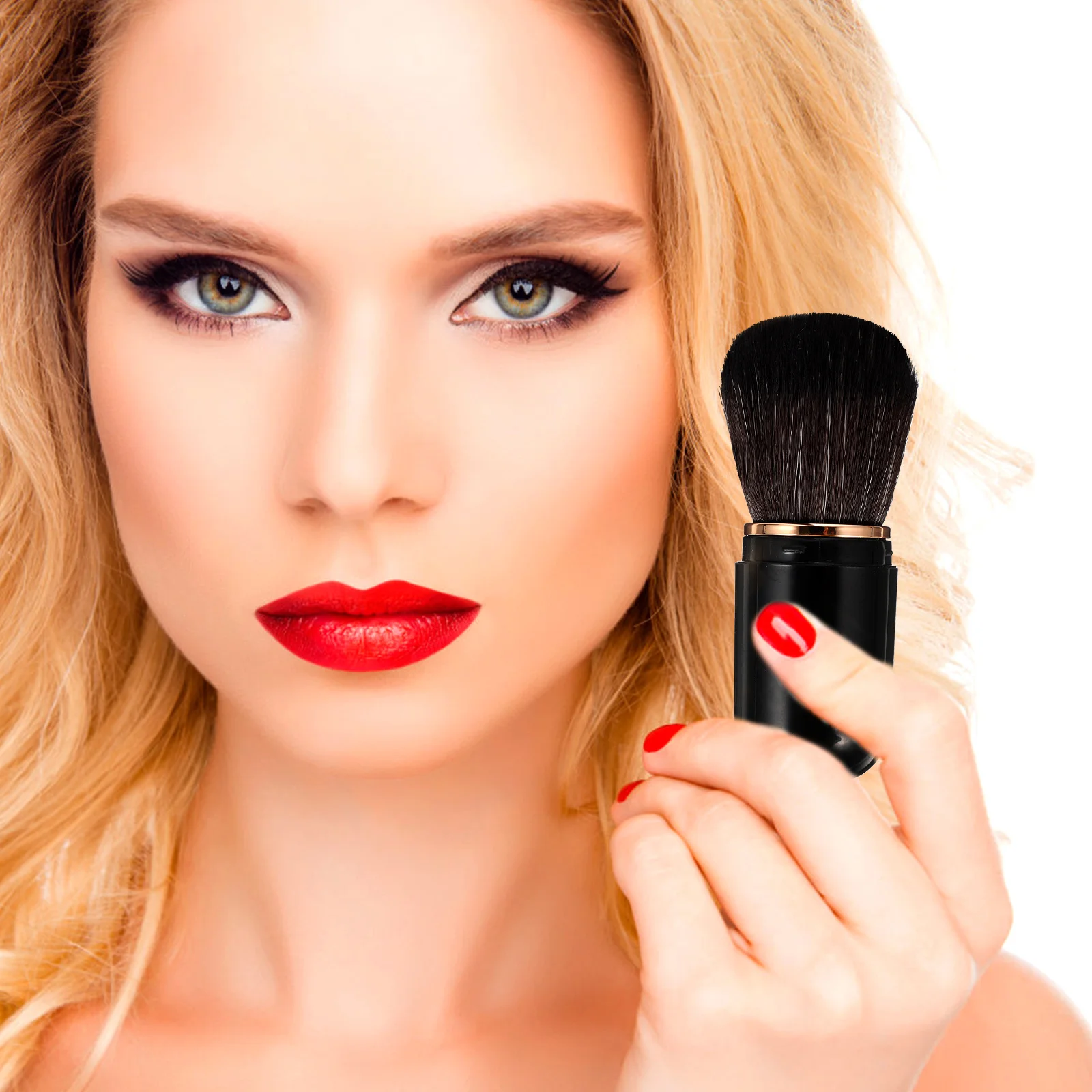 Ensemble de pinceaux de maquillage professionnels en fibres artificielles pour femmes, outil de voyage Portable, applicateur de poudre de Blush, 1 ensemble