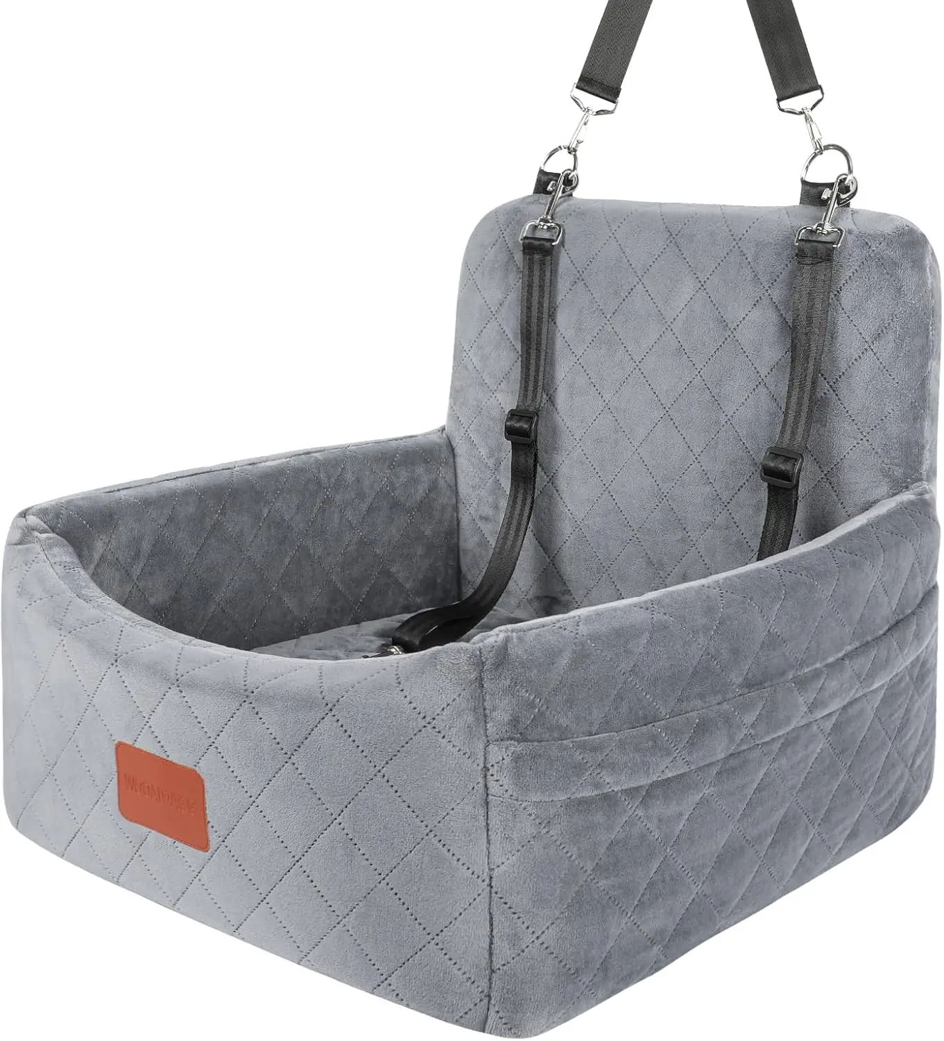 

Comfy & Safe Dog Car Seat for Small Pets Under 30lbs, Washable Cover with Anti-Slip Base and Leashes