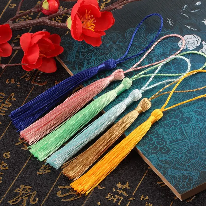 Environmentally Polyester Tassels with Hanging Ring Silk Sewing Stylish for Key Tassels Decor Buddha Bead Counter DropShipping