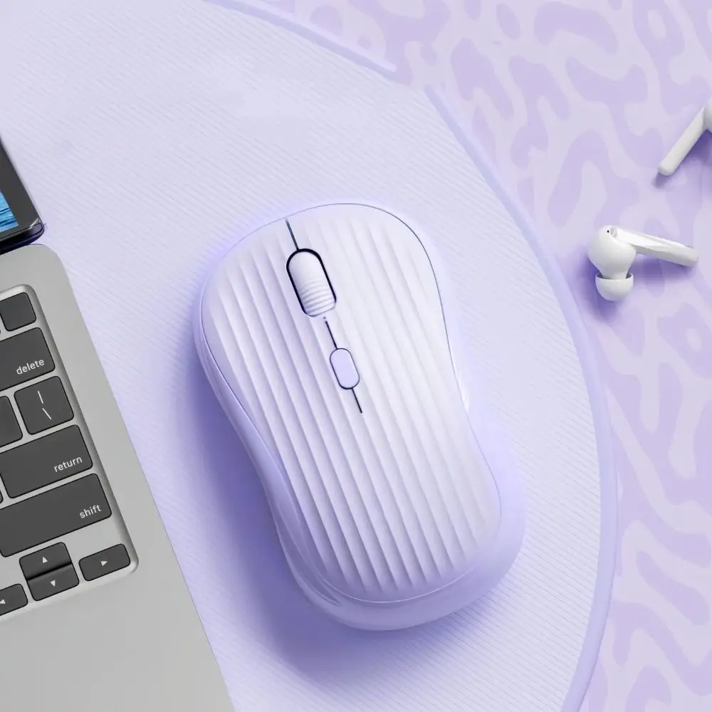 Sensitive Dual Mode Mouse Type-C Ergonomic Wireless Mute Mouse Portable Lightweight Rechargeable Computer Mouse