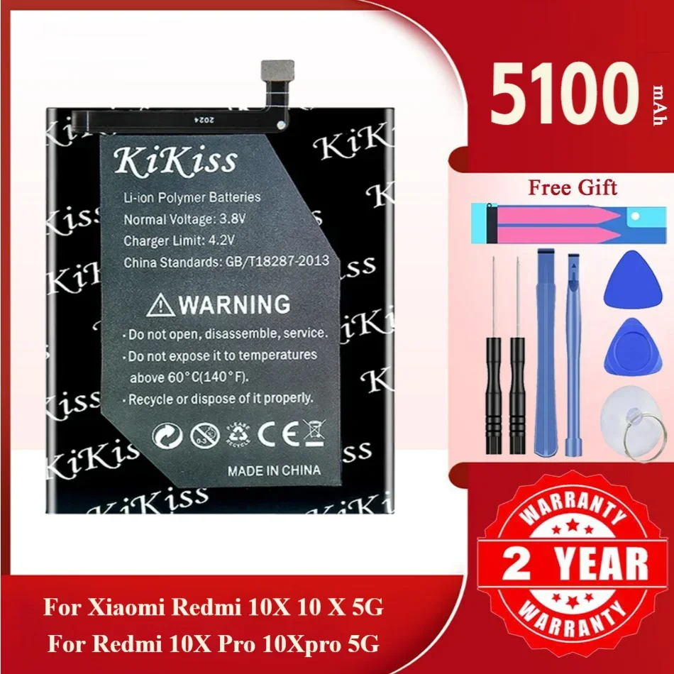 KiKiss Battery For Xiaomi Redmi 10X 5G/10X Pro 5G,BM4S,5100mAh