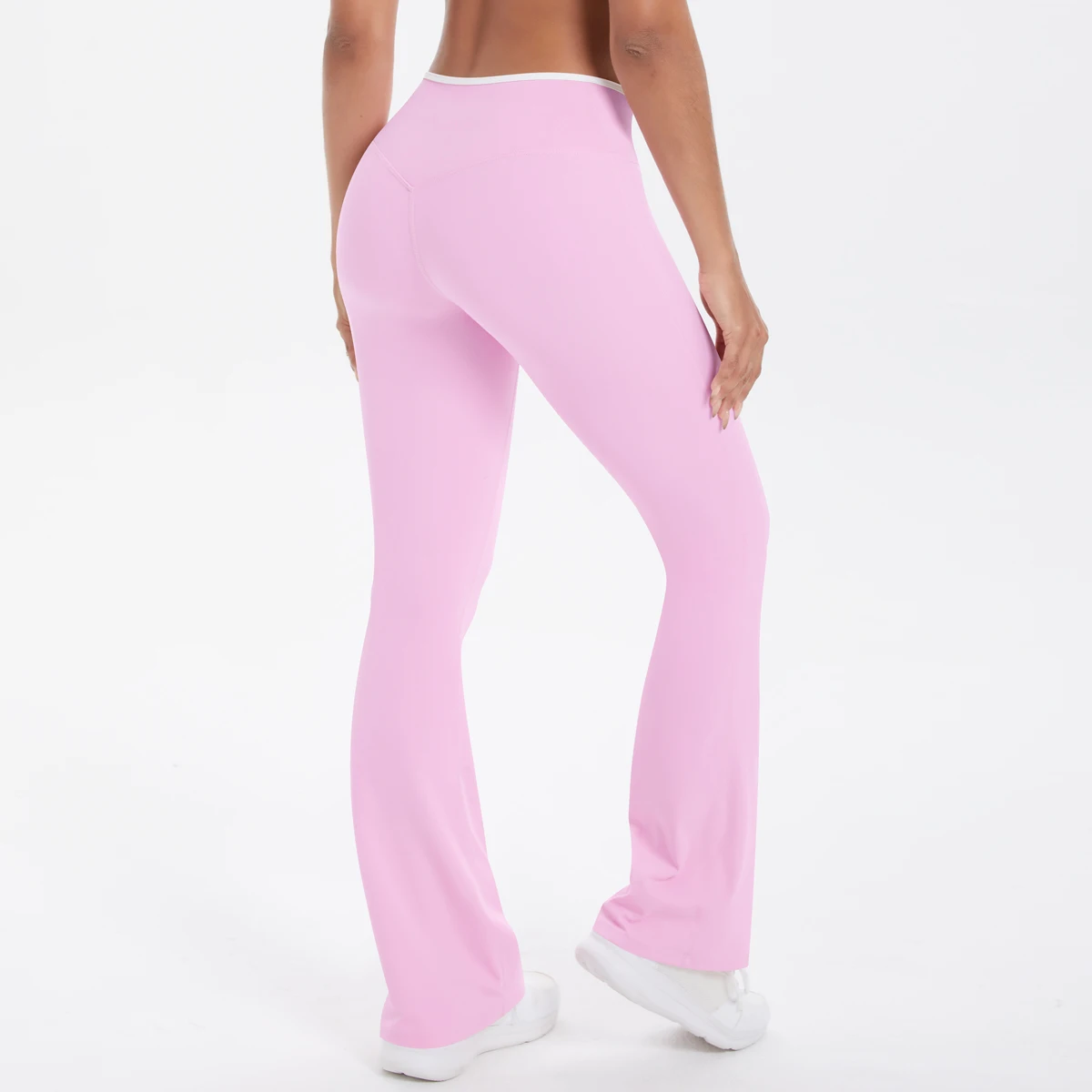 

Женские леггинсы для йоги, широкие брюки с высокой талией, цвета персикового цвета, брюки для йоги, брюки-клеш, быстросохнущие брюки для йоги