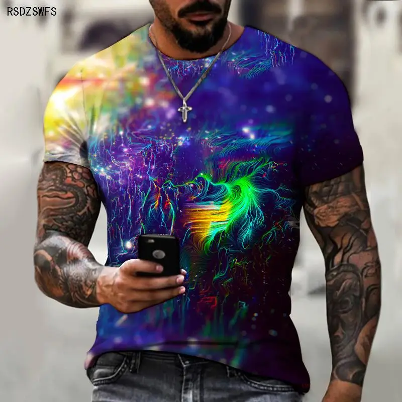 Men\'s T-shirt Fashion 3D Graffiti Printed Top 2022 Summer Casual Breathable Fabric Retro Style Cost-effective Summer T-shirt