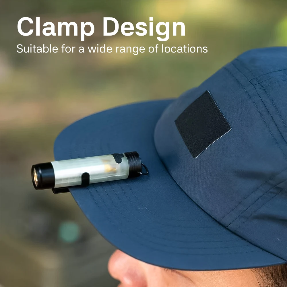 SKYRAY SK514 Mini Keychain Flashlight with Magnetic Hook Waterproof Lamp Pocket Key LED Light with 10 Modes for Camping Tent