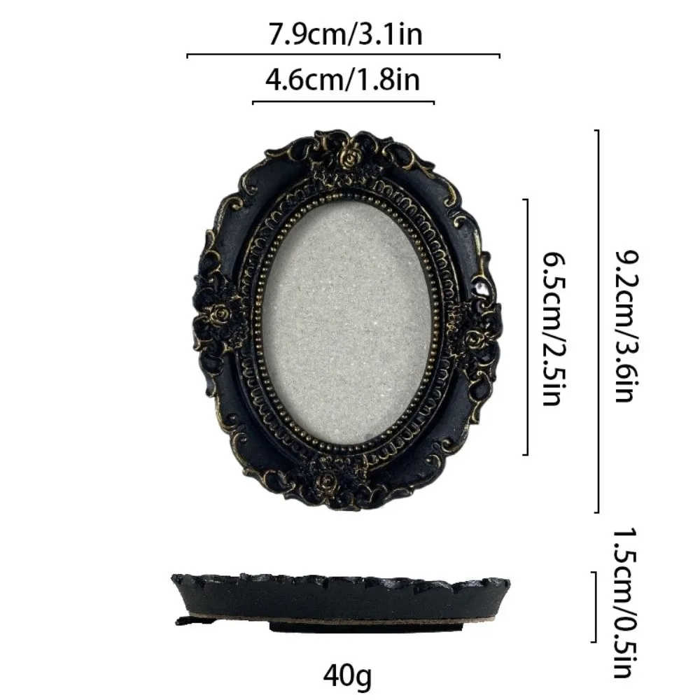 Unique Black Baroque Style Resin Photo Frame, Antique Decor