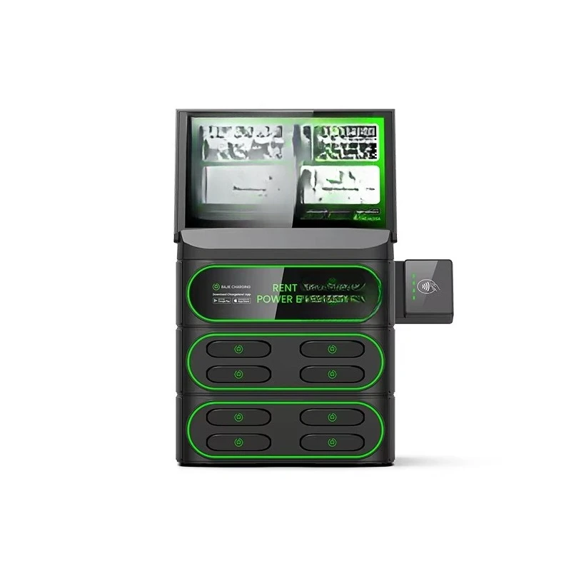 charging station, locker, kiosk 8-slot stackable shared power bank station, with app and POS payment system to automatically