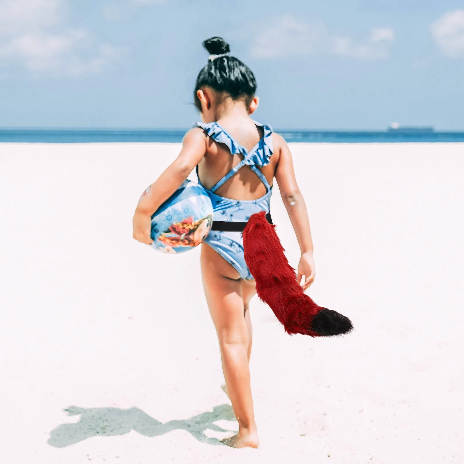 

Легкий аксессуар для костюма в виде хвоста животного с регулируемым поясом для косплея, вечеринок, Хэллоуина, декоративный искусственный хвост