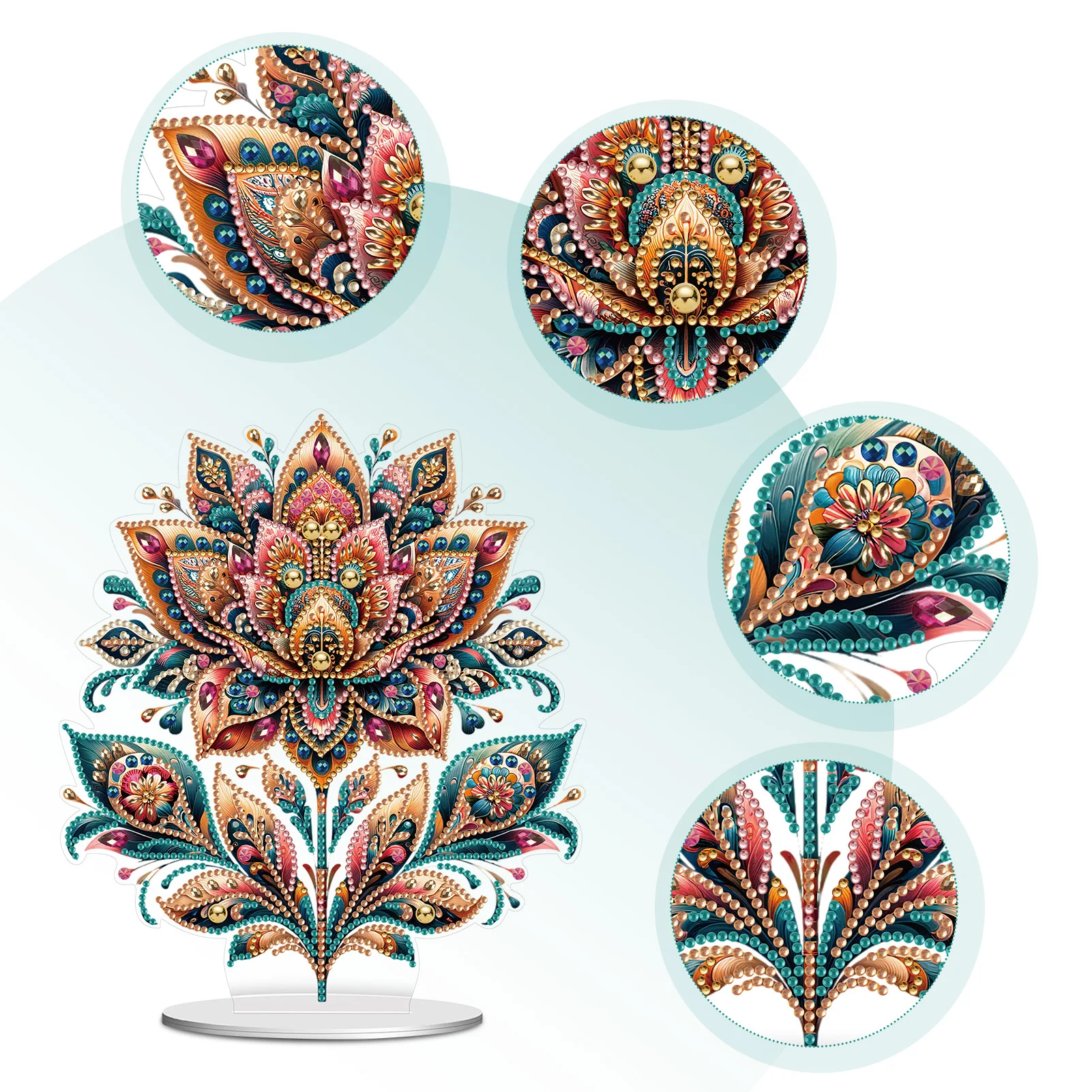 

Diamond Painting Set Of Gorgeous Flower Tabletop Ornaments DIY Crystal Embellishment And Diamond-Encrusted Decoration Gift