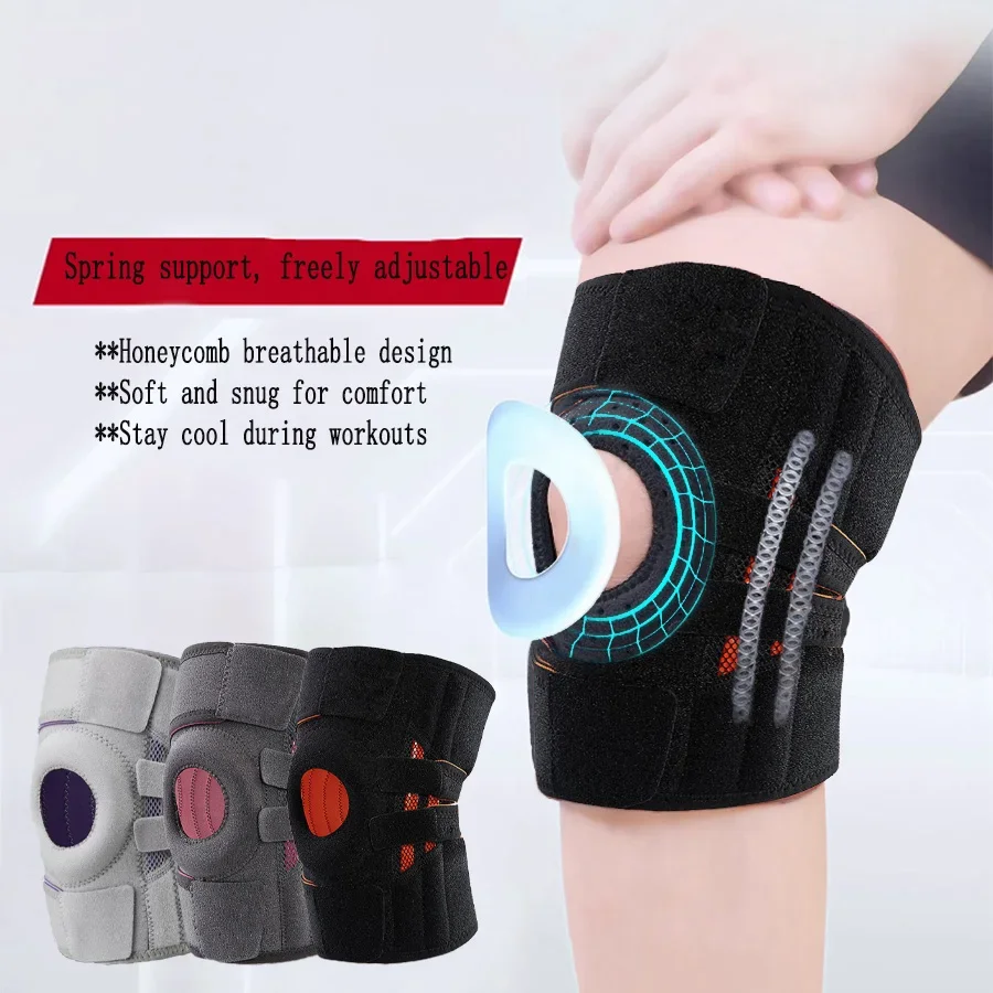 Adjustable Knee Wrap with Patella Pad Knee,Brace with Side Stabilizers Professional Knee Compression Support Brace for Men Women