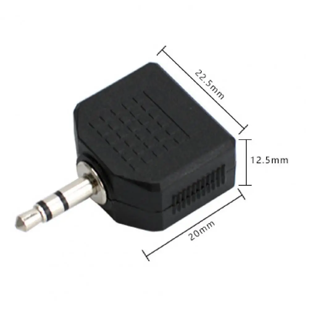 3.5mm Stable Transmission Earphone Audio Splitter Block-shaped PVC Couple Converter for Phones