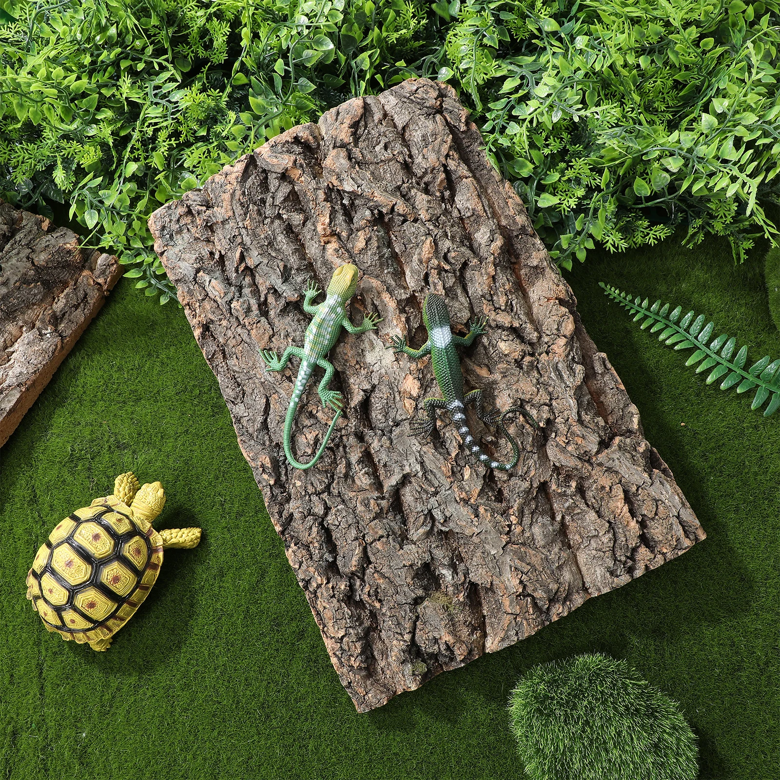 

2 pcs Fish Tank Decoration Terrarium Cork Bark Reptile Beard Flats Aquarium Ornaments Betta Accessories Safe Materials Sturdy