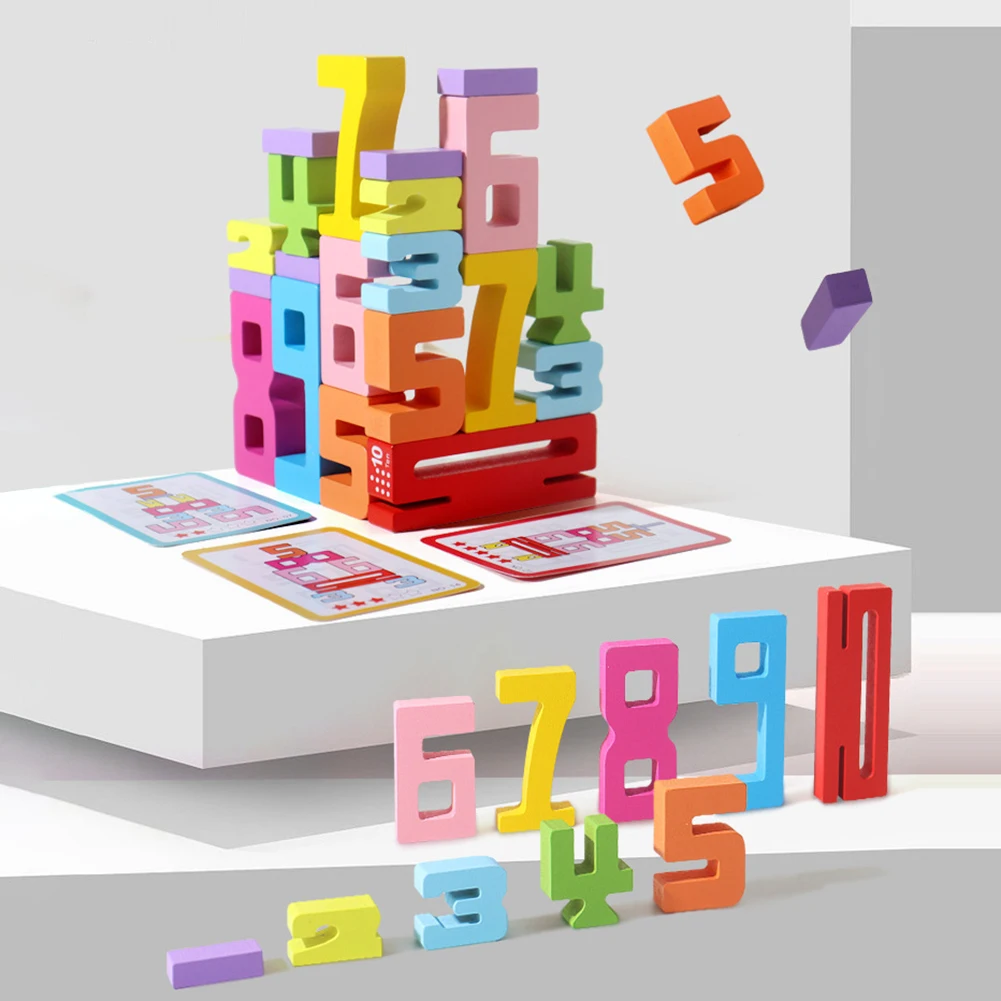 Digital Building Blocks Kids Math Toys Children's Montessori Educational Toys Learning Number Stacking Blocks Creative Puzzles