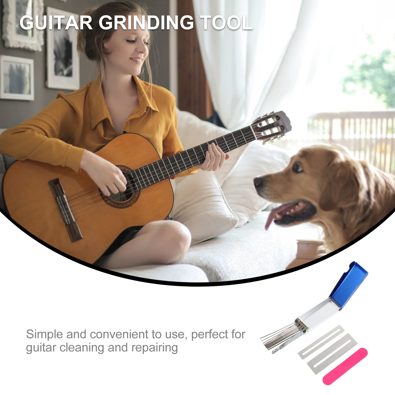 

1Set Guitar Repair Tool Stainless Steel Fret File Sanding Tools Polished Gaskets Guitar Maintenance Kit Polished Gasket