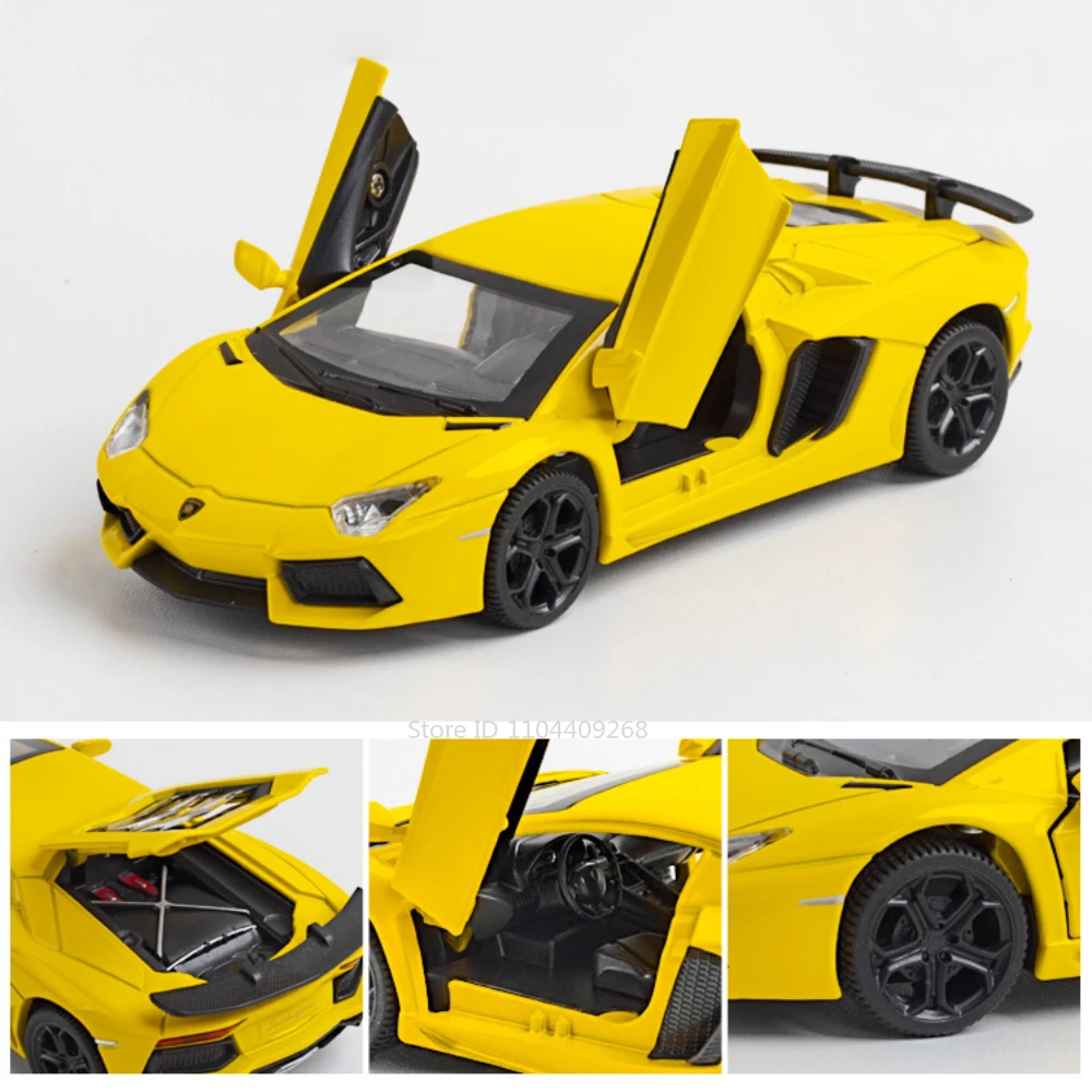 1:32 Lambor LP740 URUS Sports Car Model Toy Metal Body Vehicles Sound Light Pull Back Supercar Computer Desktop Ornaments