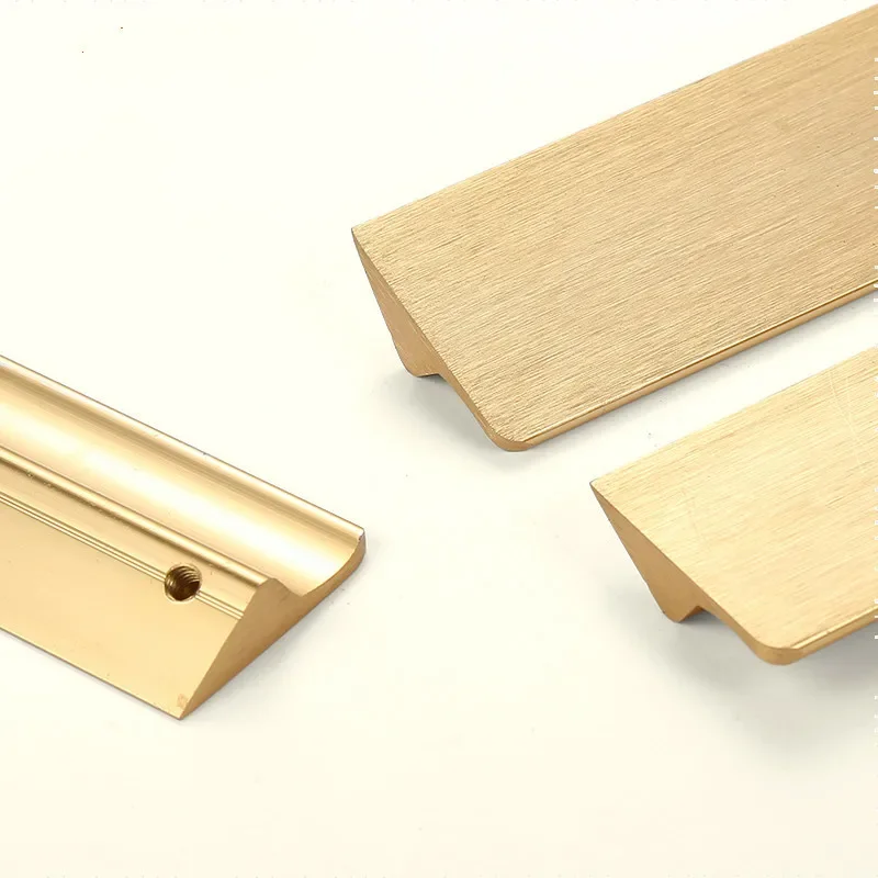 Black Silver Gold Hidden Cabinet Handles Aluminum Alloy Kitchen Cupboard Pulls Drawer Knobs Door Furniture Handle Hardware