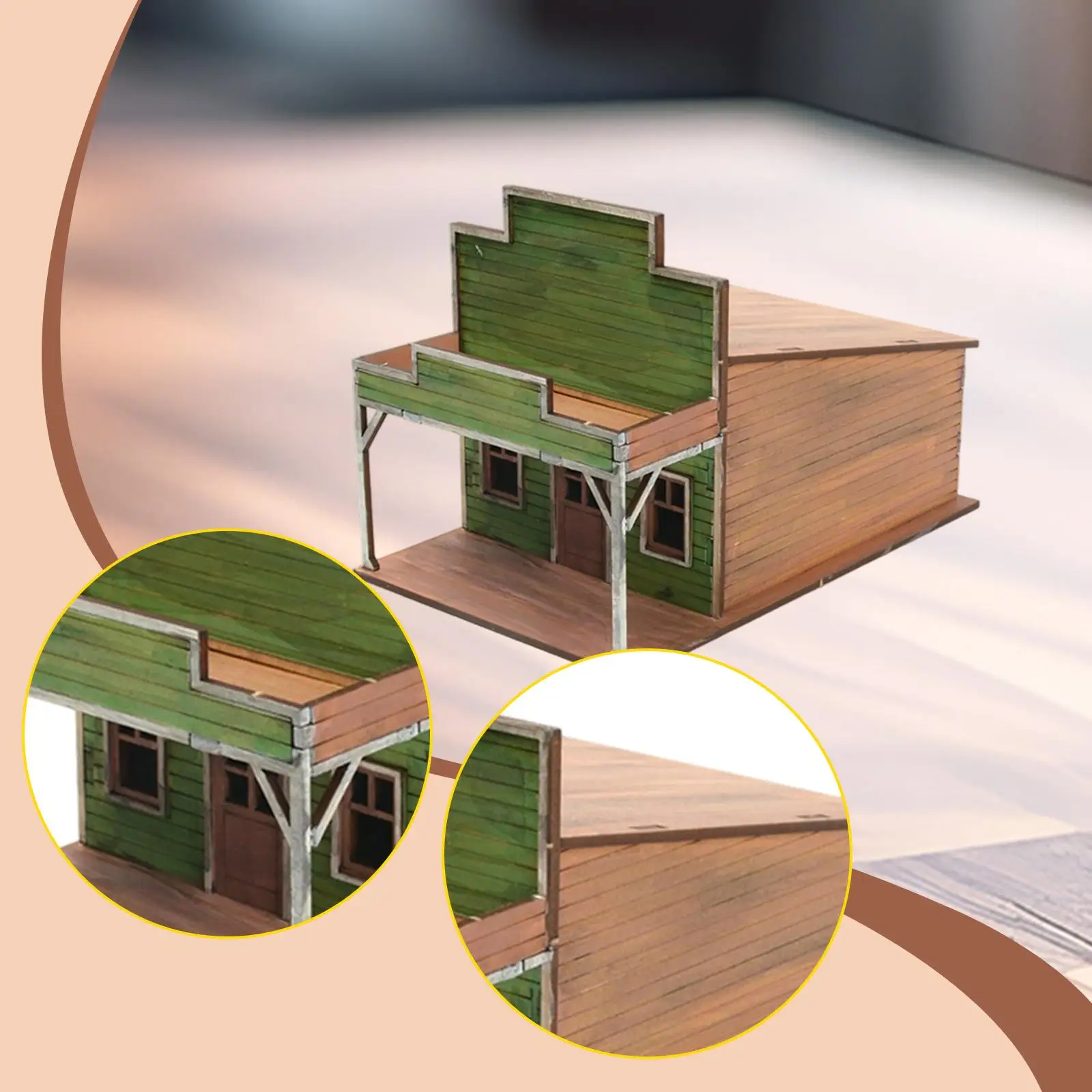 1/72 مدينة بناء أطقم منمذجة لتقوم بها بنفسك مباني المدينة الأوروبية والأمريكية لم تنته مصغرة المشهد نموذج Diorama ثلاثية الأبعاد الألغاز الخشبية