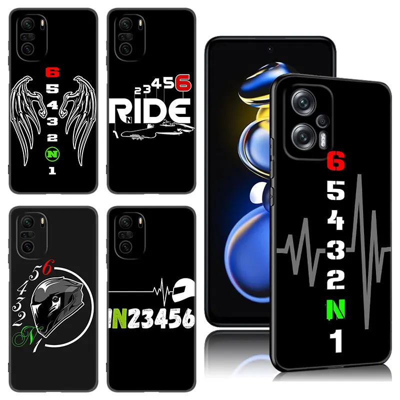 1N23456 motorcycle Phone Case For Xiaomi POCO X3 X4 NFC F5 M2 M3 M4 M6 X5 Pro F3 F4 GT 5G C31 C55 M5S Black Silicone Cover