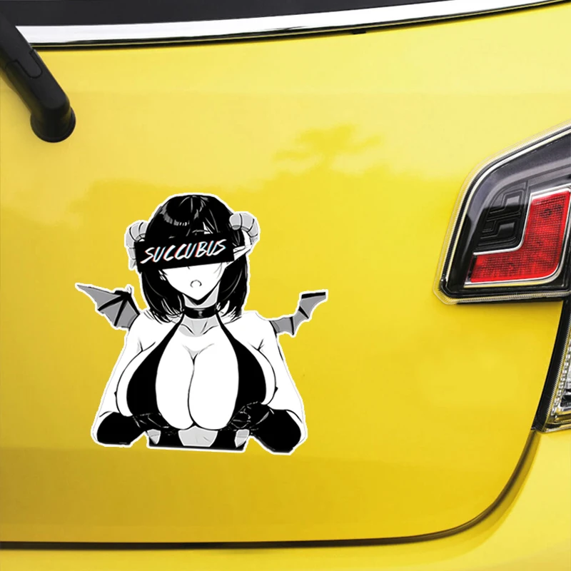 1Pc Anime Demon Girl Vinyl Sticker, Waterproof Decal for Motorcycle Helmet, Car & Laptop