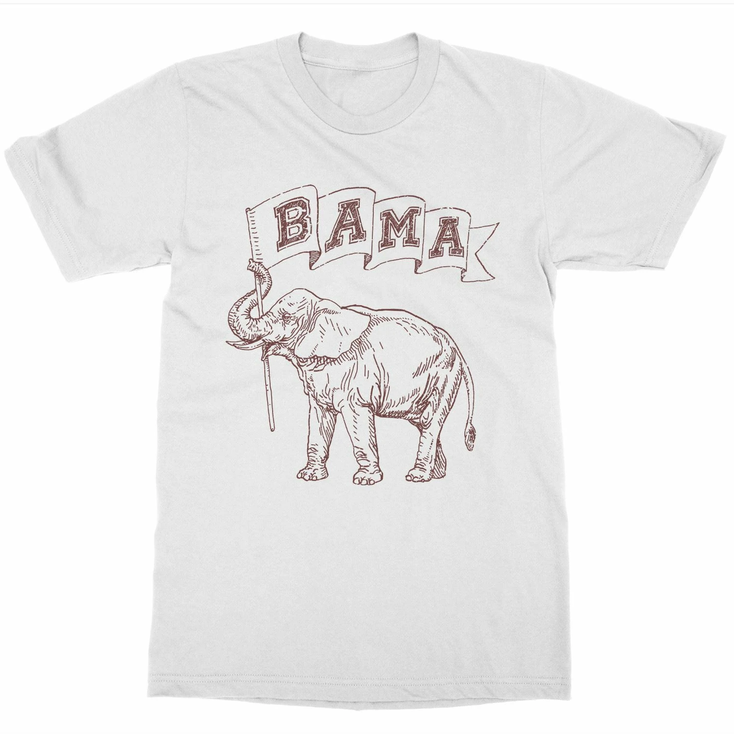 United States of America Alabama Patriot Elephant Mascot T Shirt. Short Sleeve 100% Cotton Casual T-shirts Loose Top Size S-3XL