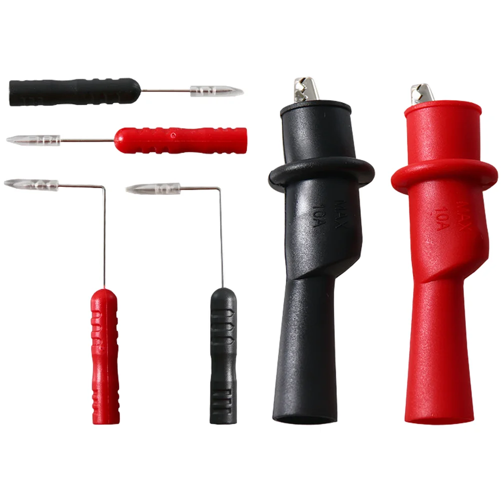 Straight Bent Needles Multimeter Test Leads Fine Steel Needles Precision Measurements Interchangeable Needles Insulated Clips