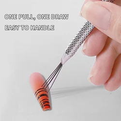 Multi Head Bendable Nail Art Liner Brushes DIY Nail Design Painting Pen Multi-Effect Stainless Steel Handle Nail Art Accessories