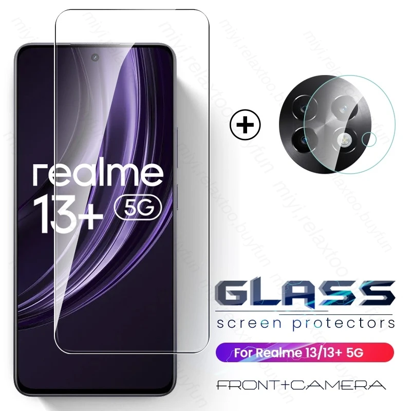 Realme13+ 5G Glass 2To1 Camera Protector for Realme13 Realme 13+ 13 Plus 5G 9H Screen Protected Tempered Glass HD Film Cover