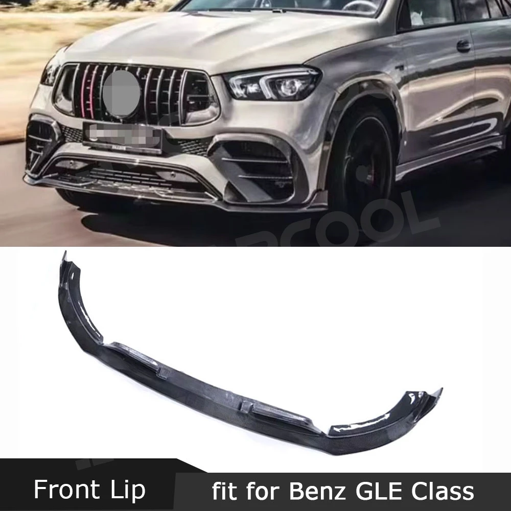 

JMCARCOOL Carbon Fiber Car Front Bumper Lip Spoiler For Benz GLE Class C167 GLE350 GLE53 AMG Sport Coupe 2020-2023