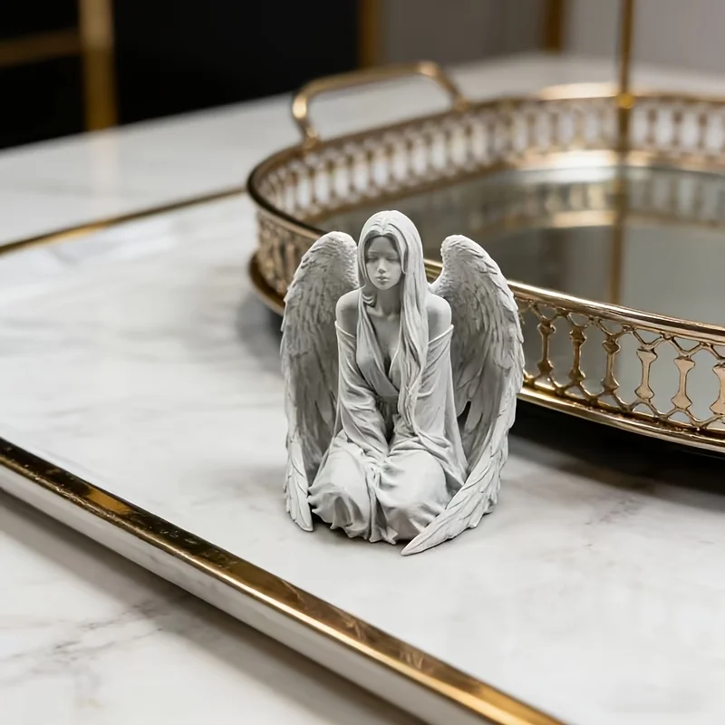 1 Piece: Elegant and Beautiful Decorative Statue with Wings, Modern Minimalist Sculpture, Suitable for Bedrooms and Office Desks, Exquisite Home Decor, Valentine's Day, Christmas, and Gift Items (Collectible Statues), (Statue Ornaments) Perfect for Halloween, Thanksgiving, or Christmas Gifts, Also Suitable as Giveaways, Student Gifts, Birthday Gifts, Holiday Gifts, Classroom Prizes